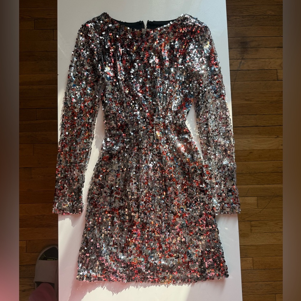 Badgley Mischka colorful sequin dress